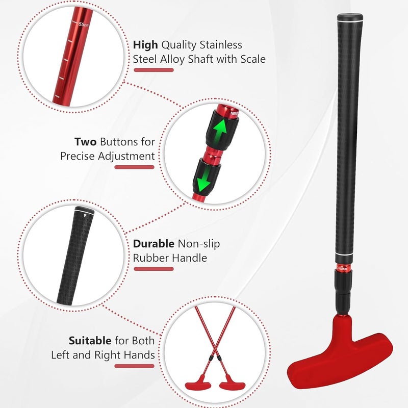 MultiOutools Golf Putters for Men and Women, 2 Pack Adjustable Golf Club Sets with 6 Balls & 2 Flag Cups, Two-Way Mini Putters Training Clubs for Children, Teenagers, Adults - Image 5